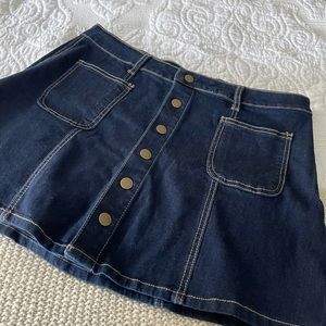 Altar’d Stare Denim Button Skirt